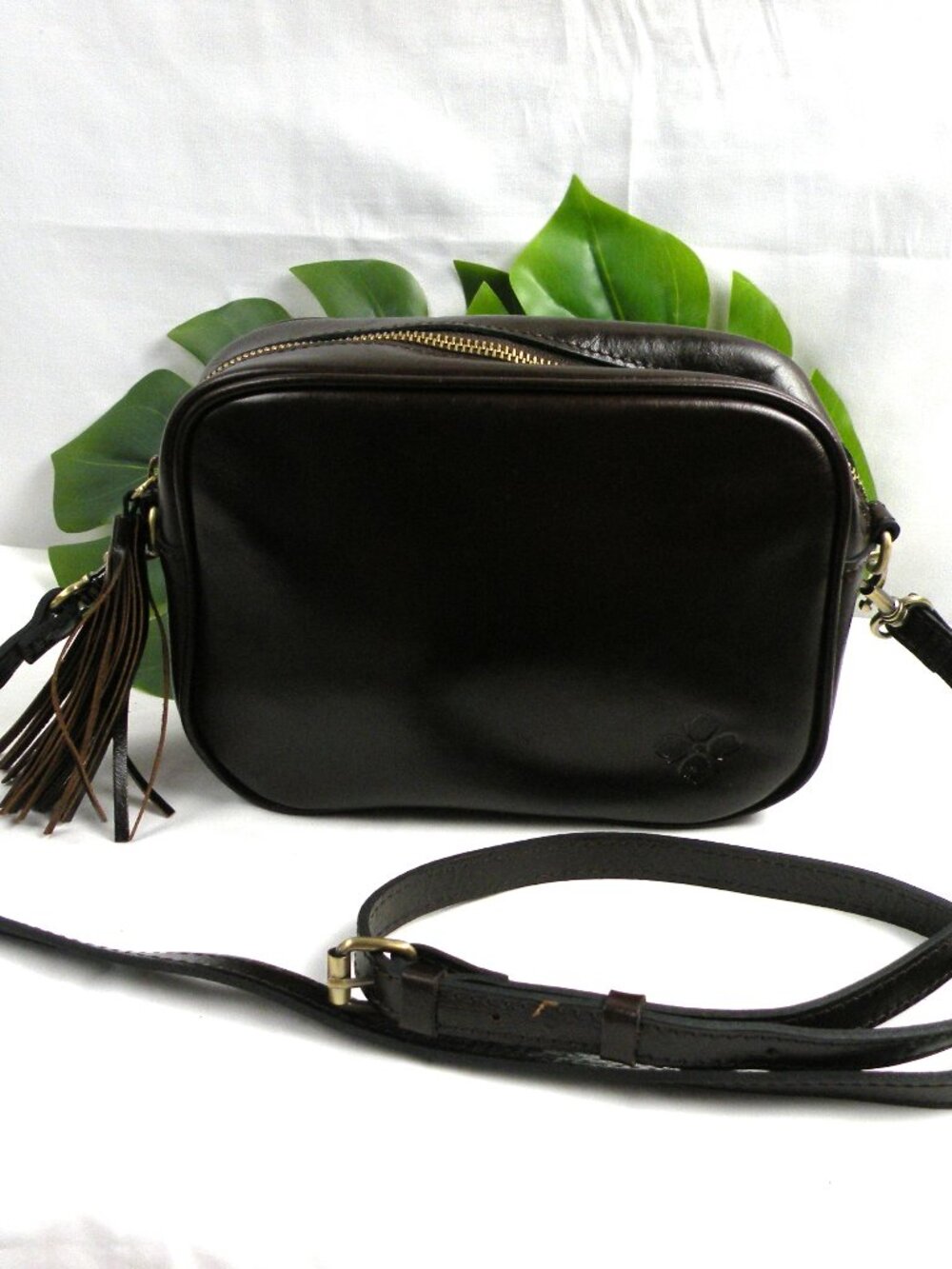 Patricia Nash Brown Leather Tassel Crossbody Bag